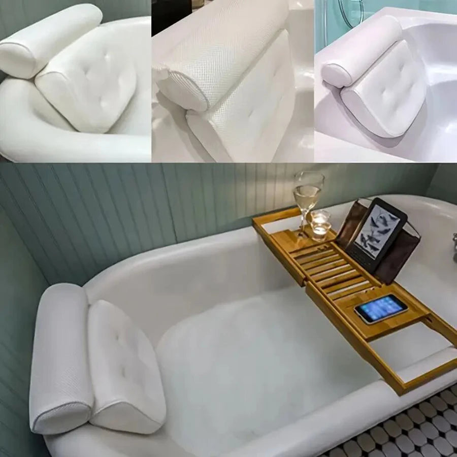 Premium Spa Bathtub Pillow with Anti-Slip Suction Cups